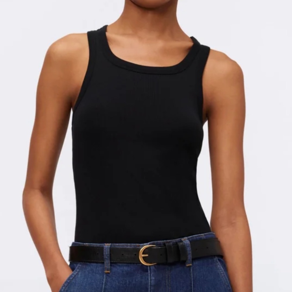 SIMKHAI Black Scoop Neck Tank